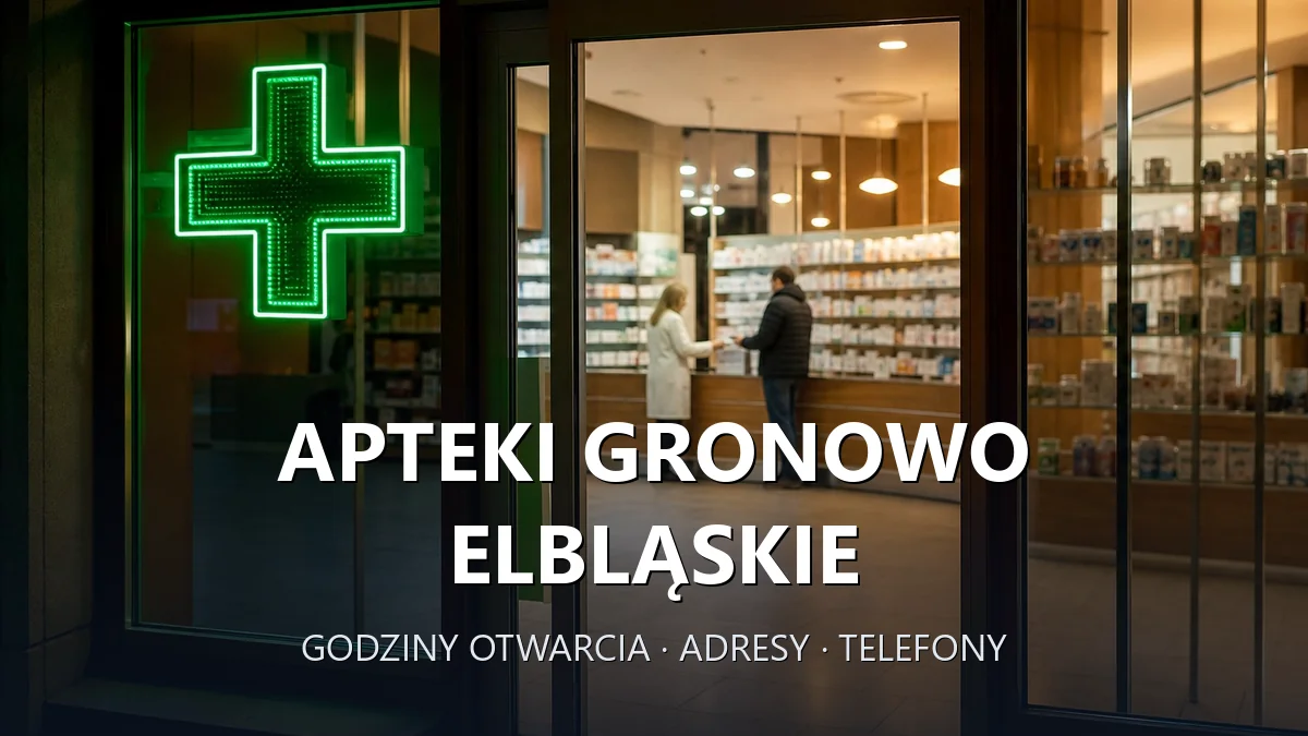 Apteki Gronowo Elbląskie, powiat elbląski - adresy, telefony, godziny otwarcia