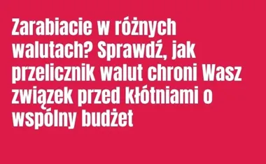 Obraz do artykułu: Zarabiacie w różnych walutach? Sprawdź, jak przelicznik walut chroni Wasz związek przed kłótniami o wspólny budżet
