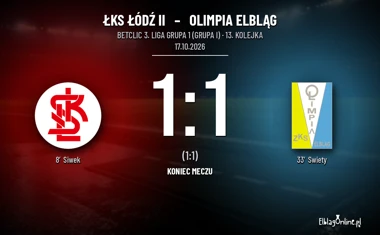 [PIŁKA NOŻNA] ŁKS Łódź II – Olimpia Elbląg 1:1 w Betclic 3. Liga Grupa 1 (Grupa I). Teraz czas na Jagiellonię II