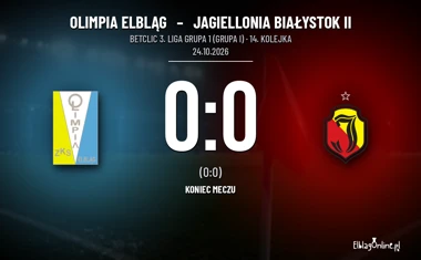 [PIŁKA NOŻNA] Olimpia Elbląg – Jagiellonia Białystok II 0:0. Remis w Betclic 3. Lidze Grupa 1 (Grupa I)