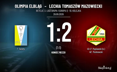 [PIŁKA NOŻNA] Olimpia Elbląg – Lechia Tomaszów Mazowiecki 1:2 w Betclic 3. Lidze, Grupa I