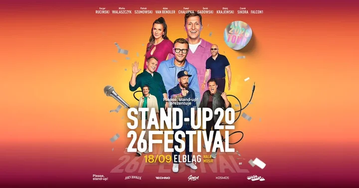 Grafika promocyjna wydarzenia Elbląg Stand-up Festival™ 2026 — wieczór śmiechu w Hali MOSiR