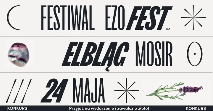 Grafika promocyjna wydarzenia Festiwal Ezoteryki i Medycyny Naturalnej w Elblągu — 24 maja 2026