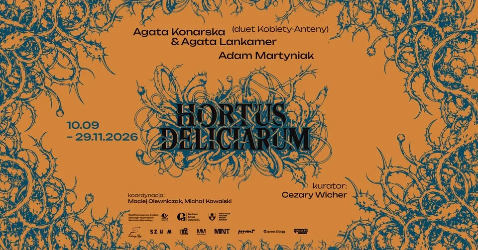 Grafika promocyjna wydarzenia Hortus Deliciarum – wystawa w Elblągu