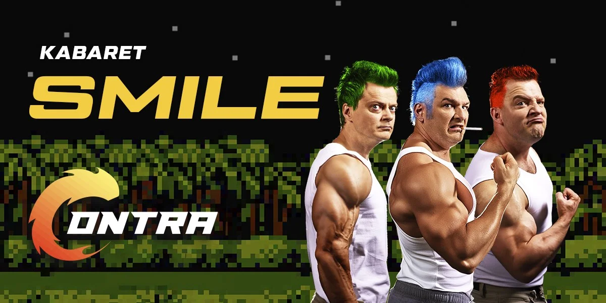 Grafika promocyjna wydarzenia Kabaret Smile z nowym programem w Elblągu