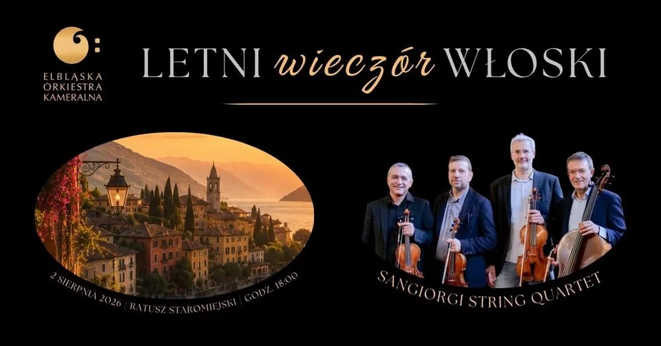 Grafika promocyjna wydarzenia Letni wieczór włoski w Elblągu