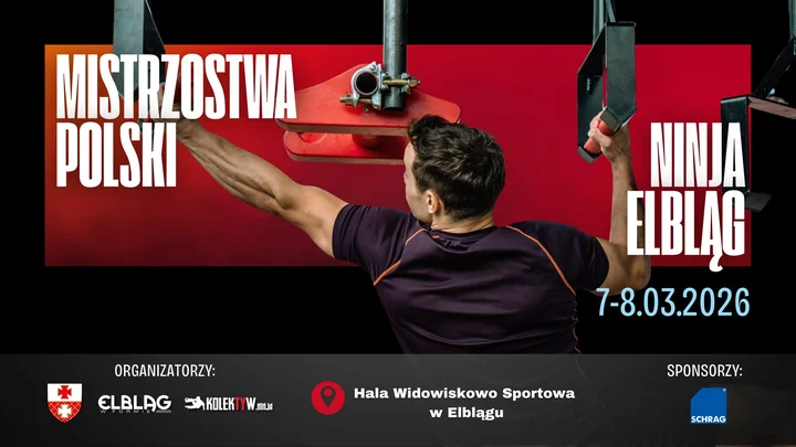 Grafika promocyjna wydarzenia Mistrzostwa Polski Ninja Elbląg 2026
