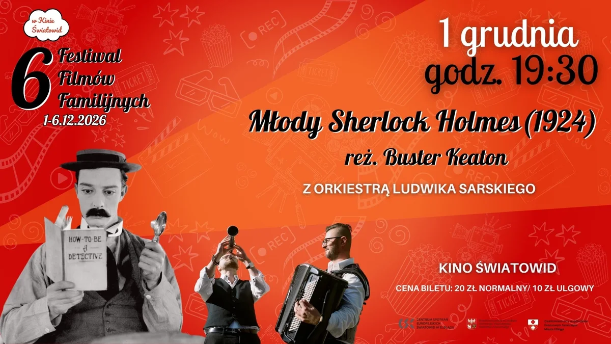 Grafika promocyjna wydarzenia Młody Sherlock Holmes – kino nieme na żywo