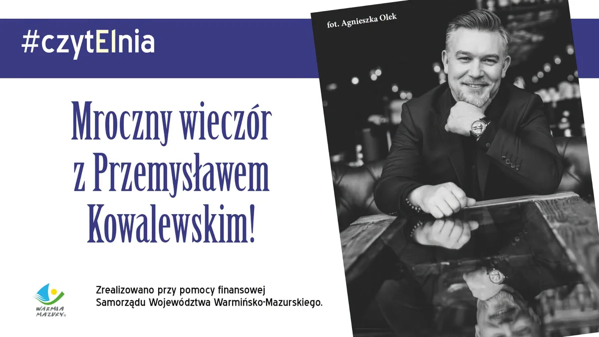 Grafika promocyjna wydarzenia Mroczna historia, polityczne intrygi i mistrzowski kryminał noir! Spotkanie autorskie