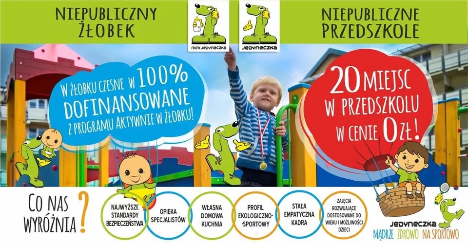 Grafika promocyjna wydarzenia Przedszkole Jedyneczka za 0 zł – nabór 2026