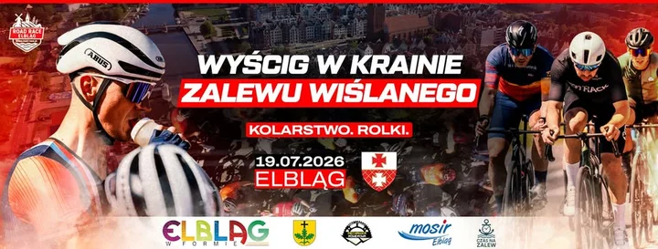 Grafika promocyjna wydarzenia Road Race Elbląg 2026 — szosowy wyścig i półmaraton rolkarski w Elblągu