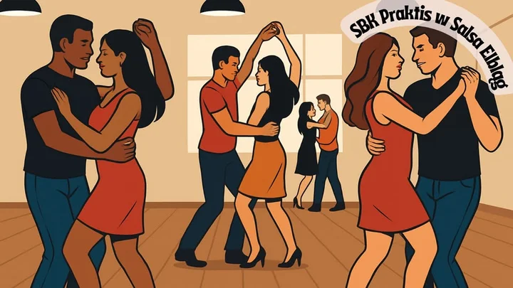 Obrazek przedstawia grafikę promocyjną wydarzenia Wieczorny praktis salsy, bachaty i kizomby w Salsa Elbląg