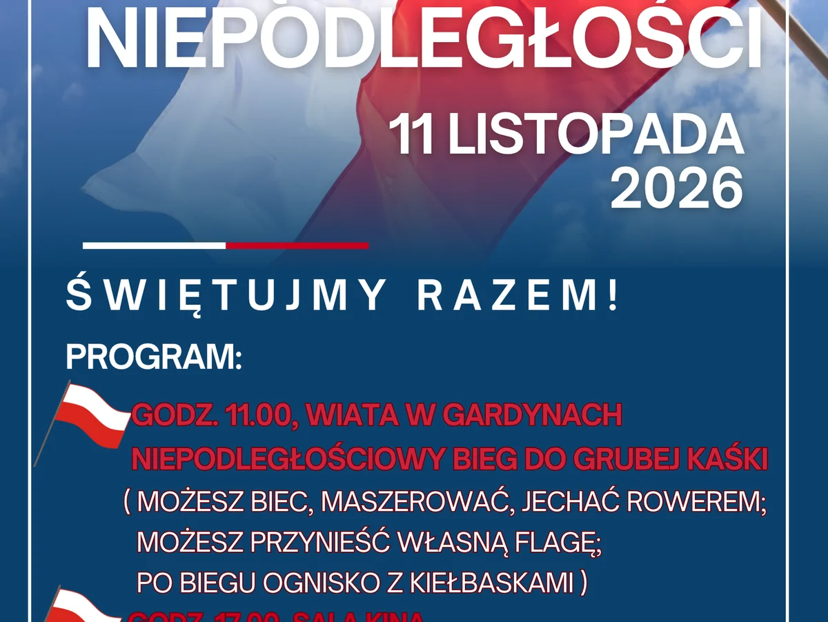 Grafika promocyjna wydarzenia Świętujmy razem! – Narodowe Święto Niepodległości