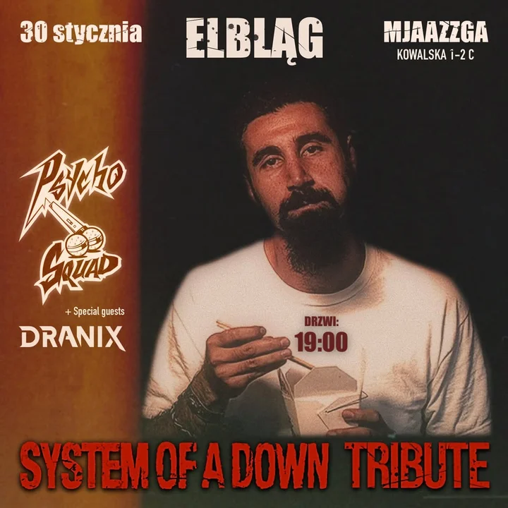Grafika promocyjna wydarzenia System Of A Down Tribute | Psycho Squad w Elblągu