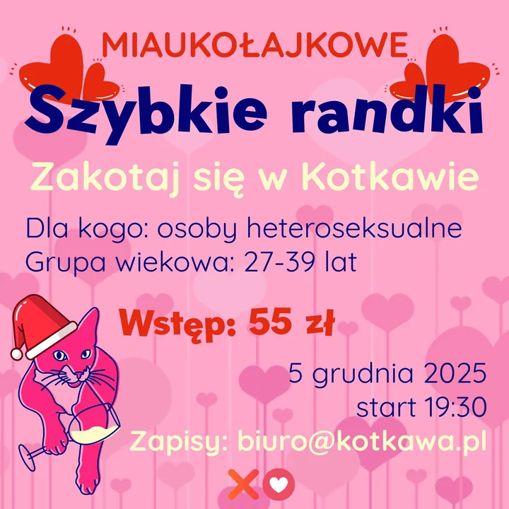 Grafika promocyjna wydarzenia Szybkie randki (Speed Dating) w Elblągu — 27–39 lat, Miaukołajkowa edycja