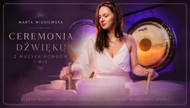Grafika promocyjna wydarzenia Ceremonia dźwięku na gongach i misach – Elbląg