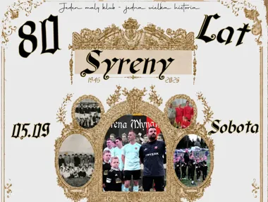Grafika promocyjna wydarzenia 80 lat KS Syrena