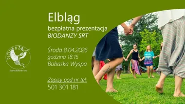 Grafika promocyjna wydarzenia Bezpłatna prezentacja Biodanzy SRT w Elblągu