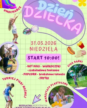 Grafika promocyjna wydarzenia Elbląg Dzień Dziecka 2026 – rodzinne świętowanie pełne atrakcji