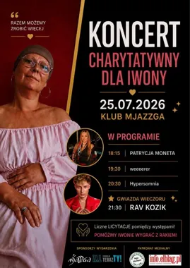Grafika promocyjna wydarzenia Koncert charytatywny dla Iwony – muzyka i pomoc