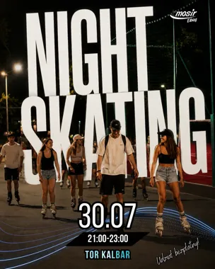 Grafika promocyjna wydarzenia Pierwszy Night Skating na Kalbarze