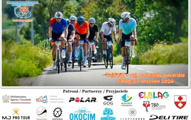 Grafika promocyjna wydarzenia Rowerem po szosach Wysoczyzny Elbląskiej [RAJD]