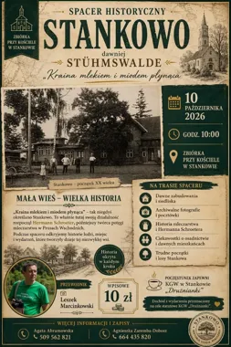 Grafika promocyjna wydarzenia Spacer historyczny po Stankowie