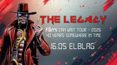 Grafika promocyjna wydarzenia The Legacy — hołd dla IRON MAIDEN (Killers Can Wait Tour 2026) w Elblągu