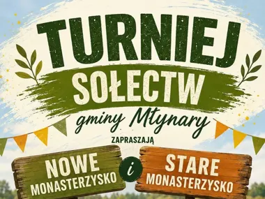 Grafika promocyjna wydarzenia Turniej Sołectw Gminy Młynary