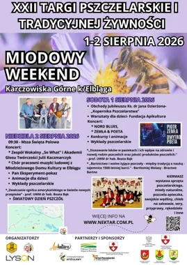 Grafika promocyjna wydarzenia XXII Targi Pszczelarskie i Tradycyjnej Żywności