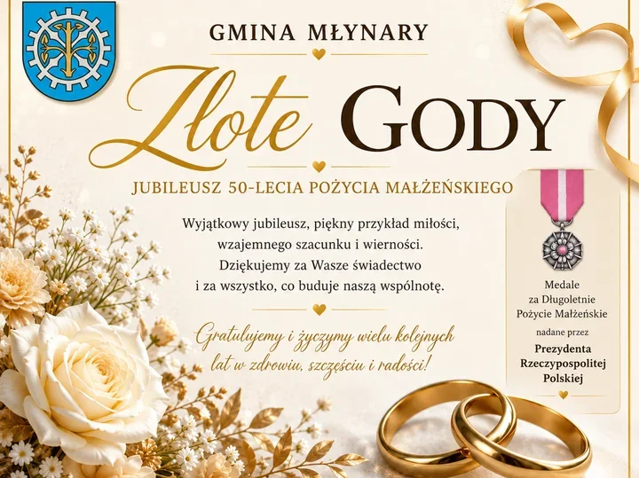 Pięćdziesiąt lat razem. W Młynarach uhonorowano małżeńskie jubileusze