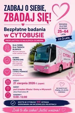 Bezpłatna cytologia w Młynarach. Badanie bez skierowania i rejestracji