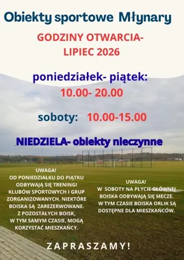 Wakacyjny start już o 10.00. Zmiana na obiektach sportowych