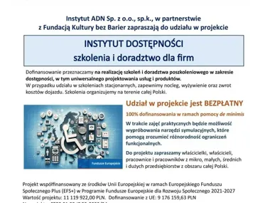 Firmy dostają darmowe szkolenia o dostępności. Rusza nowy projekt dla przedsiębiorców