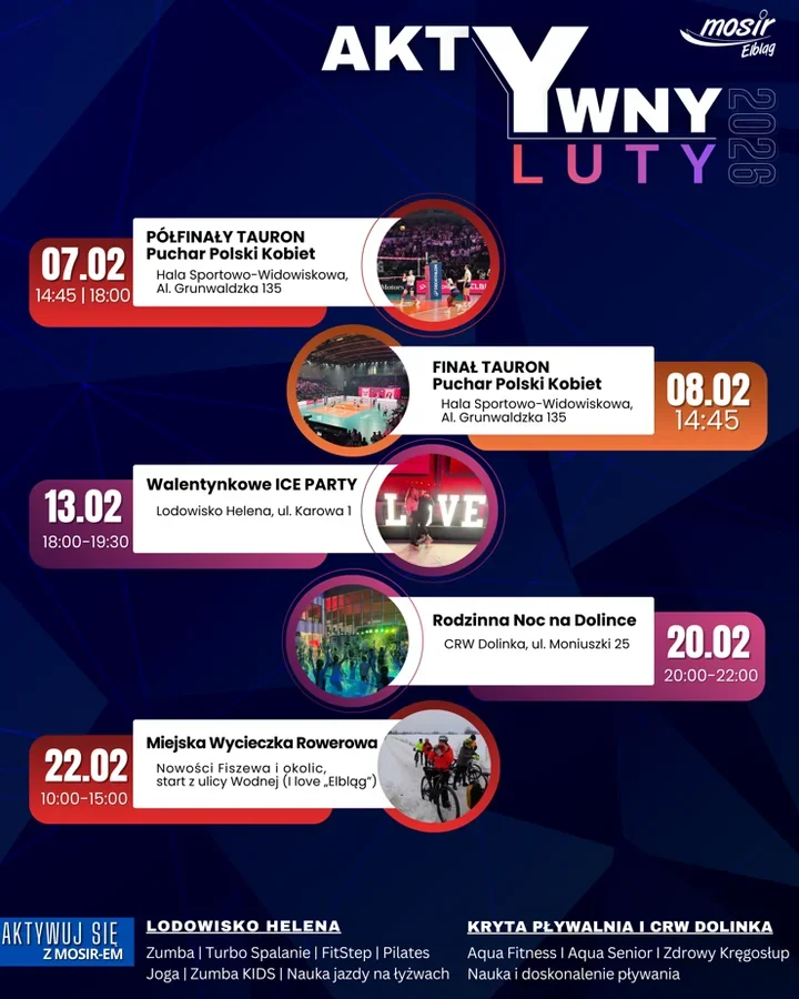 Luty w ruchu - siatkarski finał, walentynkowe Ice Party i setna wycieczka rowerowa