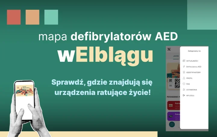AED-y w Elblągu są teraz pod ręką. Ich lokalizacje pokazuje aplikacja