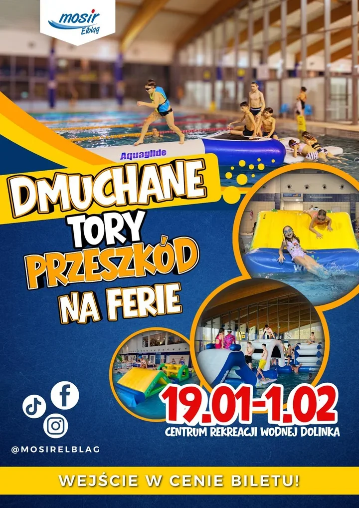 Ferie na basenie - dmuchane tory i bezpłatne zajęcia sportowe w CRW Dolinka