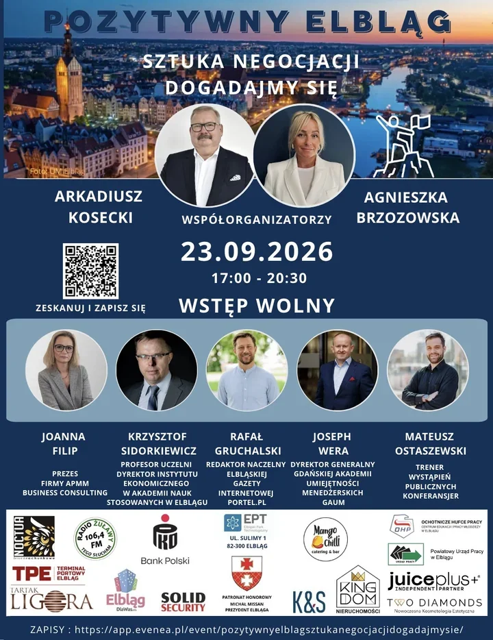 Bezpłatna konferencja o negocjacjach w Elblągu. W programie eksperci i praktycy
