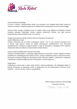 Elbląska Rada Kobiet zabiera głos w sprawie miejskich programów profilaktycznych