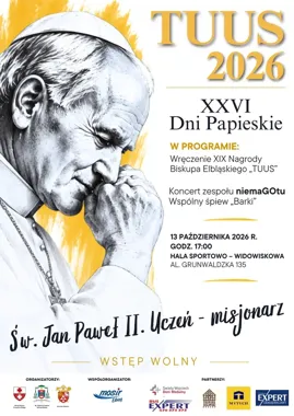 TUUS 2026 w Elblągu. Nagroda i koncert niemaGOtu podczas Dni Papieskich