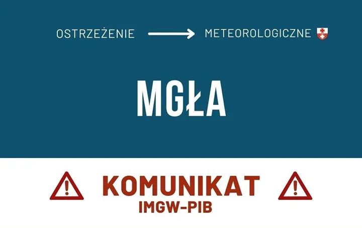 Gęsta mgła w Elblągu. Widzialność może spaść poniżej 200 metrów