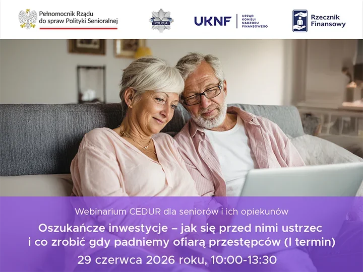Seniorzy dostaną lekcję o finansowych pułapkach. KNF otwiera bezpłatne spotkanie online
