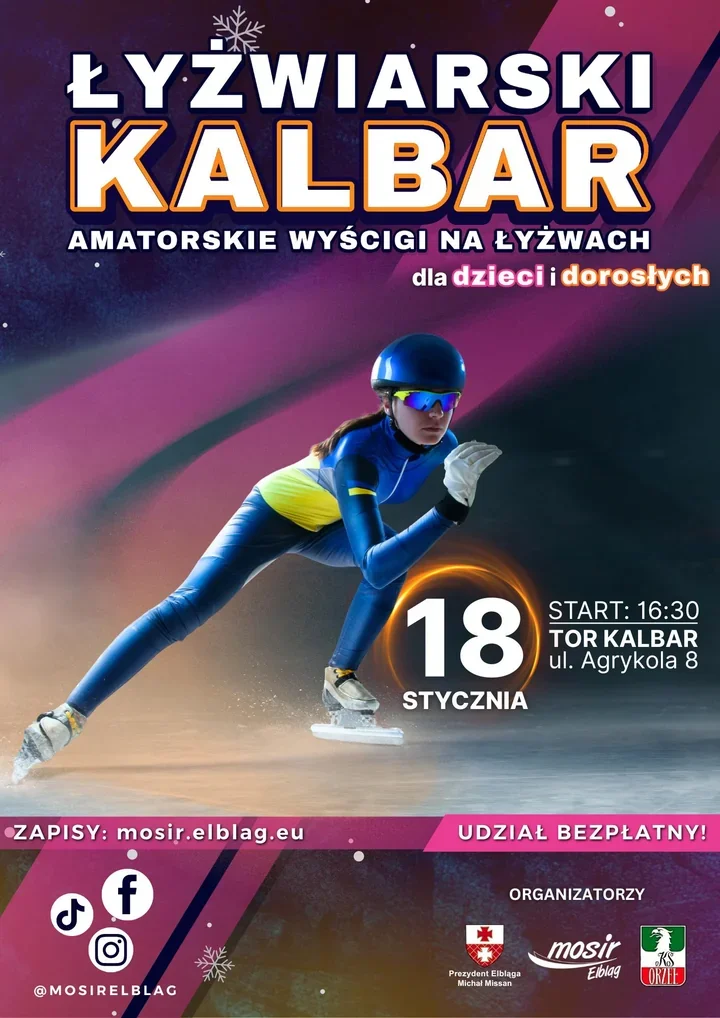Łyżwiarski Kalbar - amatorskie ściganie na torze przy ul. Agrykola