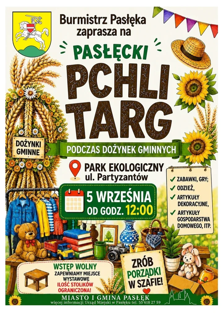 Pasłęcki Pchli Targ podczas dożynek. Na stoiskach pojawią się domowe skarby