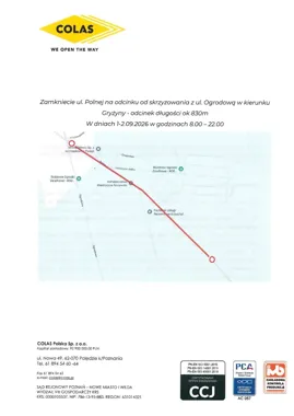 Polna zostanie zamknięta na dwa dni. Nie będzie wjazdu na posesje
