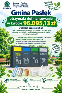 Pasłęk zyska nowe stacje do segregacji odpadów. Jest 96 tys. zł dofinansowania