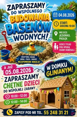 Z piasku powstaną baseny, a glina da pole do zabawy. Wakacje w Pasłęku