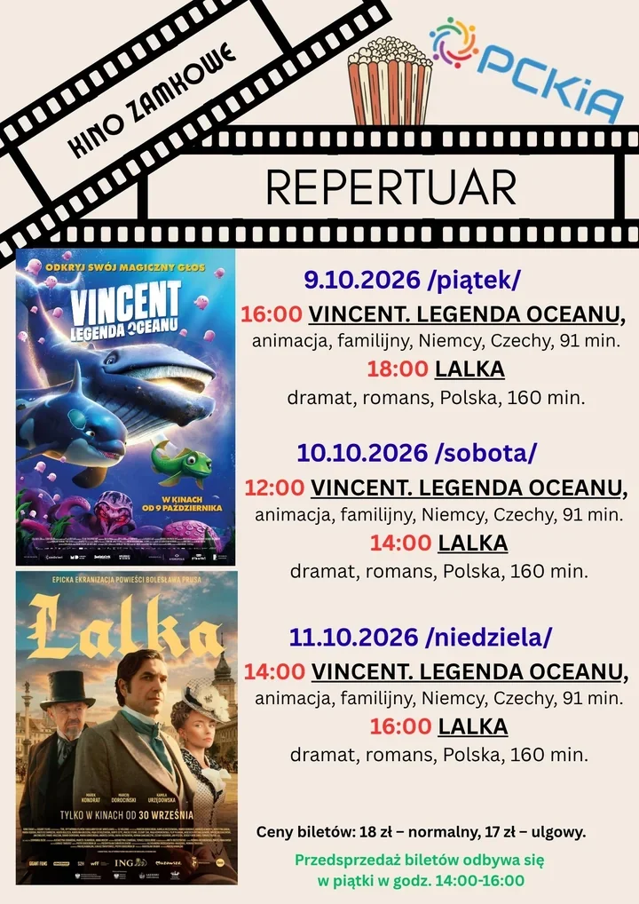Cztery seanse w trzy dni. Taki repertuar przygotowano w Kinie Zamkowym