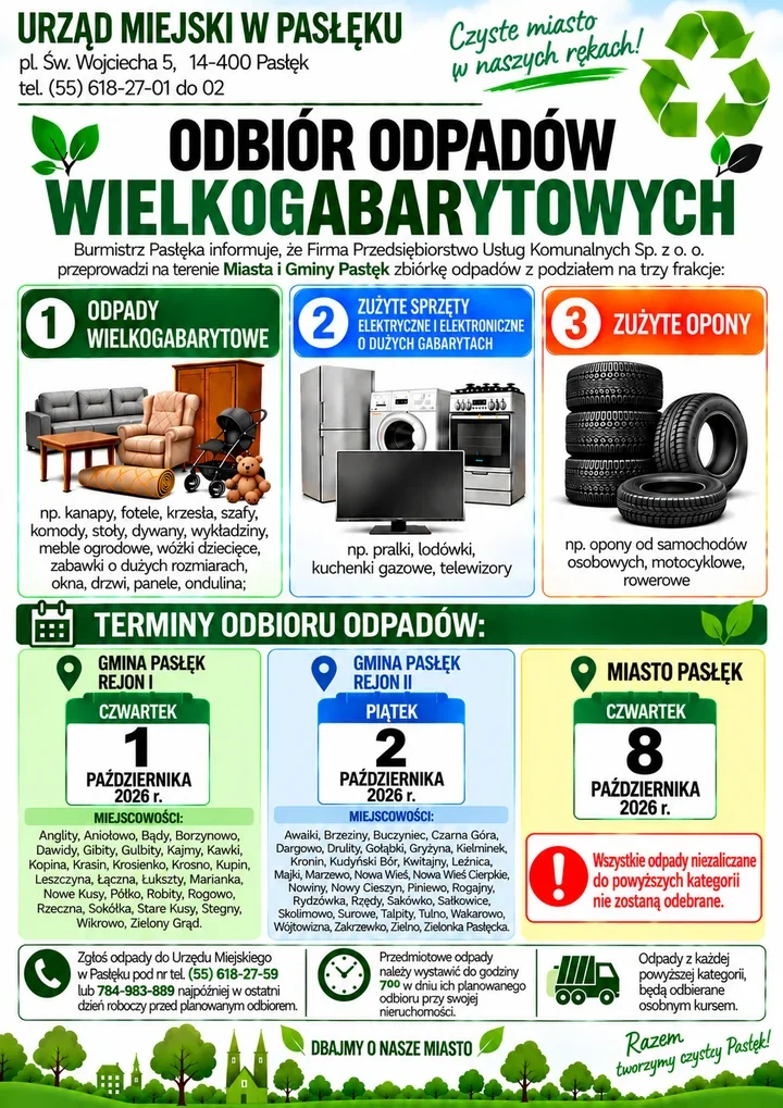 Trzy terminy i trzy frakcje. Zbiórka odpadów w Pasłęku